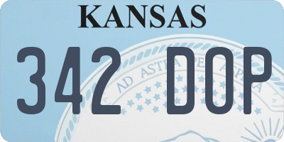 KS license plate 342DOP