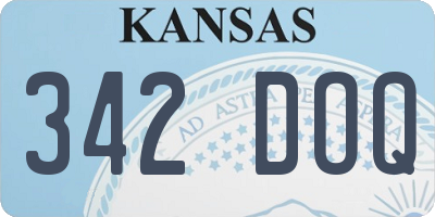 KS license plate 342DOQ