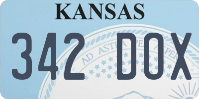 KS license plate 342DOX