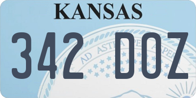 KS license plate 342DOZ