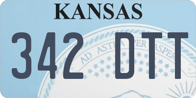 KS license plate 342DTT