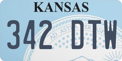 KS license plate 342DTW