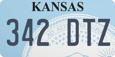 KS license plate 342DTZ