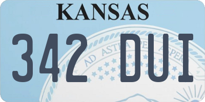 KS license plate 342DUI