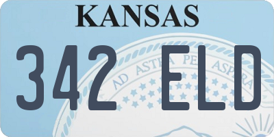 KS license plate 342ELD