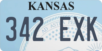 KS license plate 342EXK