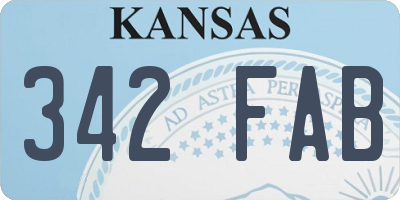 KS license plate 342FAB
