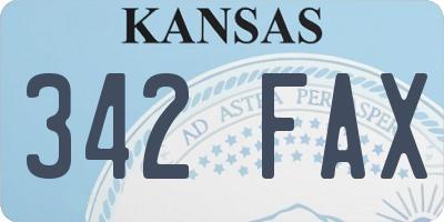 KS license plate 342FAX