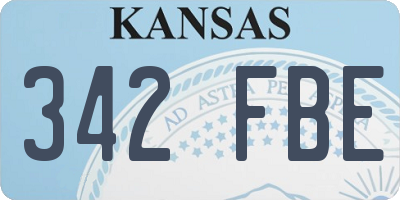 KS license plate 342FBE