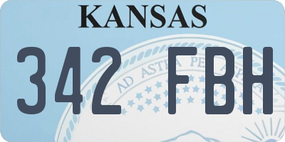 KS license plate 342FBH