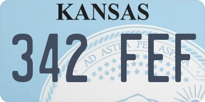 KS license plate 342FEF