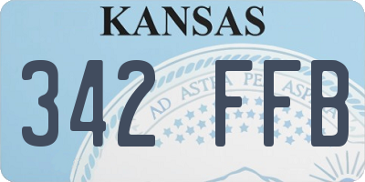 KS license plate 342FFB