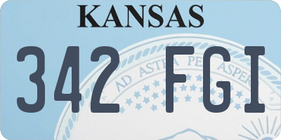 KS license plate 342FGI