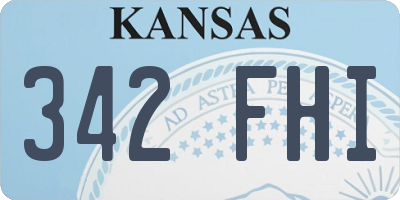 KS license plate 342FHI