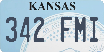 KS license plate 342FMI