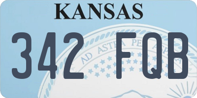 KS license plate 342FQB