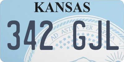 KS license plate 342GJL