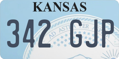KS license plate 342GJP
