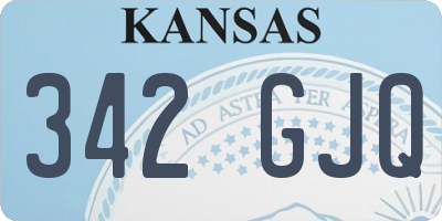 KS license plate 342GJQ