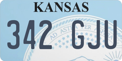 KS license plate 342GJU
