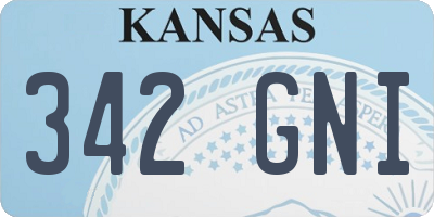 KS license plate 342GNI