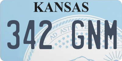 KS license plate 342GNM