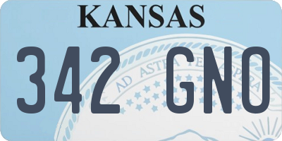 KS license plate 342GNO