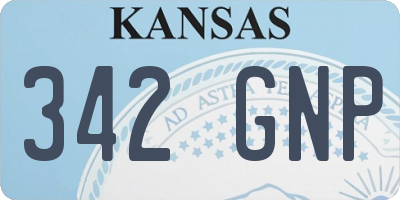 KS license plate 342GNP