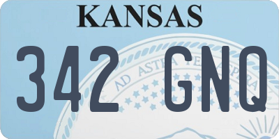KS license plate 342GNQ