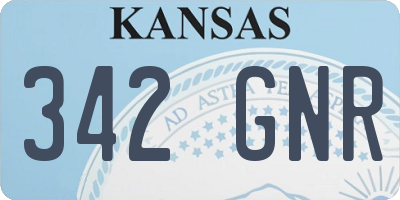 KS license plate 342GNR