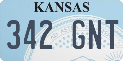 KS license plate 342GNT