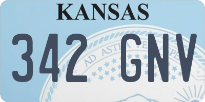 KS license plate 342GNV