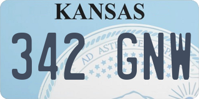 KS license plate 342GNW