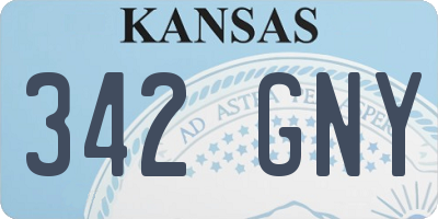KS license plate 342GNY