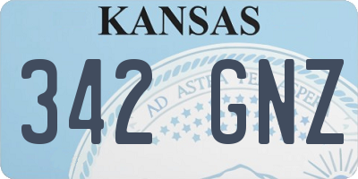 KS license plate 342GNZ