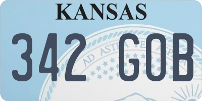 KS license plate 342GOB