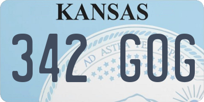 KS license plate 342GOG