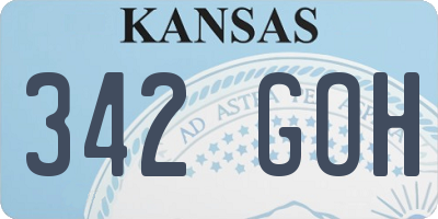 KS license plate 342GOH