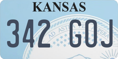 KS license plate 342GOJ
