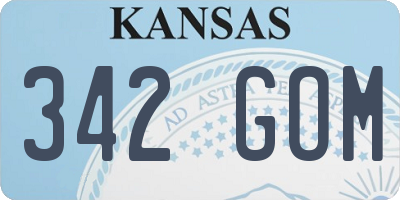 KS license plate 342GOM