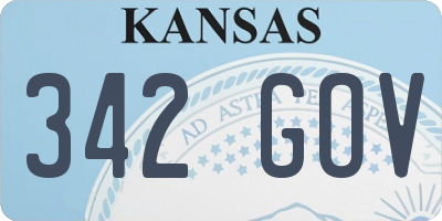 KS license plate 342GOV
