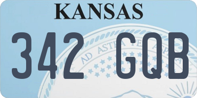 KS license plate 342GQB
