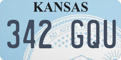 KS license plate 342GQU