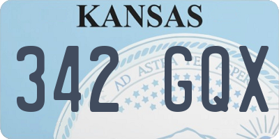 KS license plate 342GQX