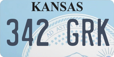 KS license plate 342GRK