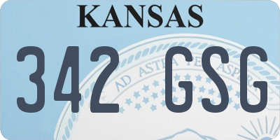 KS license plate 342GSG
