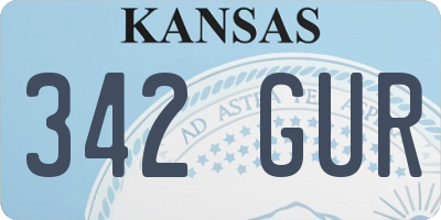 KS license plate 342GUR