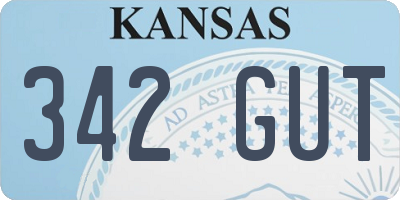 KS license plate 342GUT