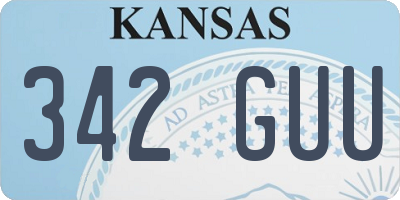 KS license plate 342GUU