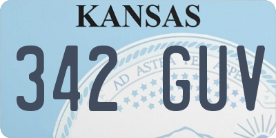 KS license plate 342GUV
